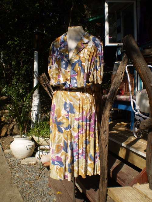 1980s Vintage Day Jacket Dress Size 14 With Collar