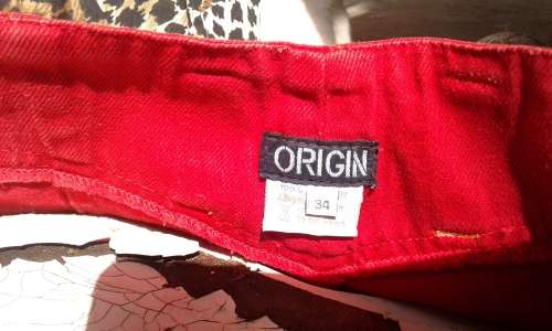 Original Vintage Origin Hi Waist Red Denim Jeans Size 14