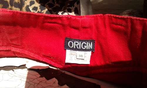 Original Vintage Origin Hi Waist Red Denim Jeans Size 14