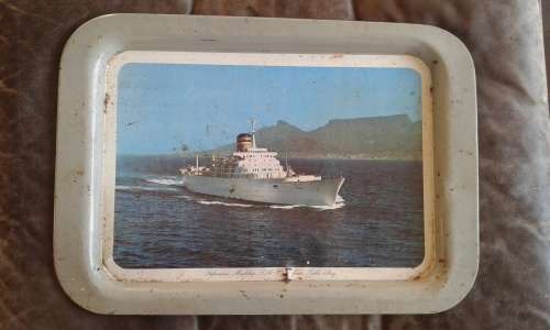 Vintage Safmarine Mailship S.A Vaal From Table Bay Tray