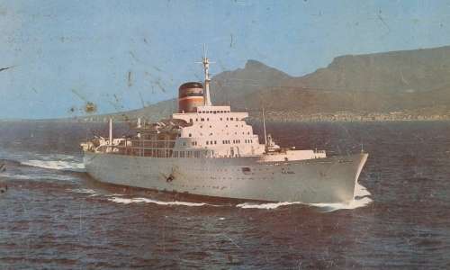 Vintage Safmarine Mailship S.A Vaal From Table Bay Tray