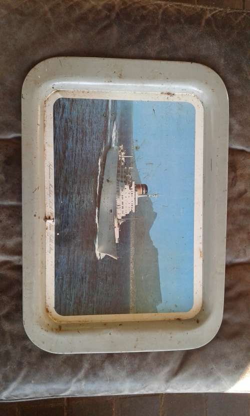 Vintage Safmarine Mailship S.A Vaal From Table Bay Tray