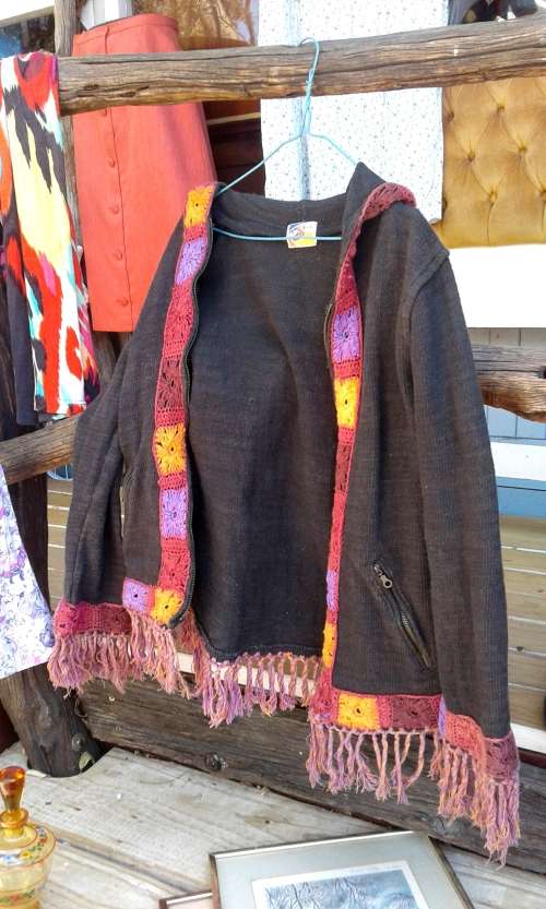 Black Knitted Hippie Style Jacket By SKA