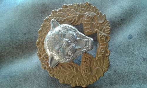 Vintage Badge With Leopard Head Semper Melius Aliis