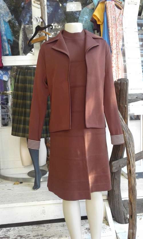 Origjnal 1960s Vintage Two Piece Dress And Jacket By Italmoda Size 14