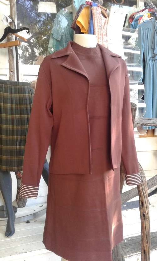 Origjnal 1960s Vintage Two Piece Dress And Jacket By Italmoda Size 14