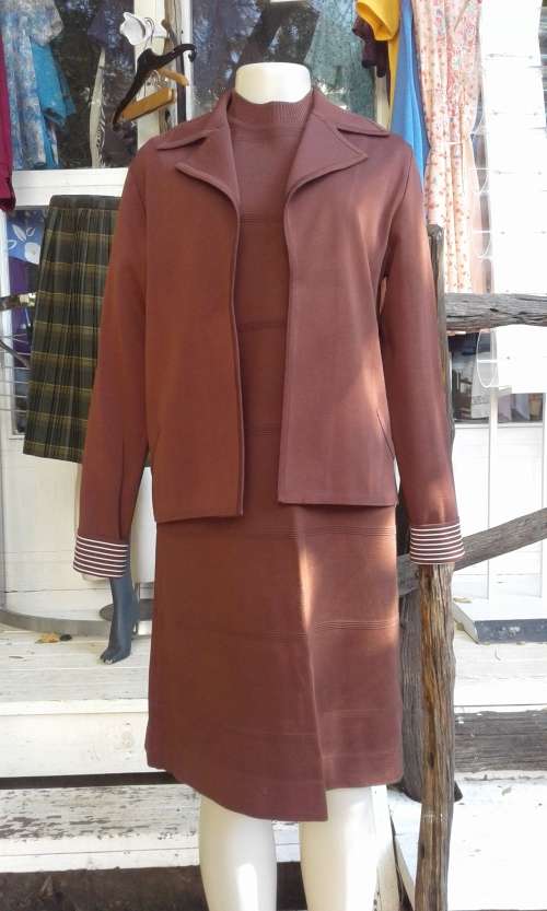 Origjnal 1960s Vintage Two Piece Dress And Jacket By Italmoda Size 14