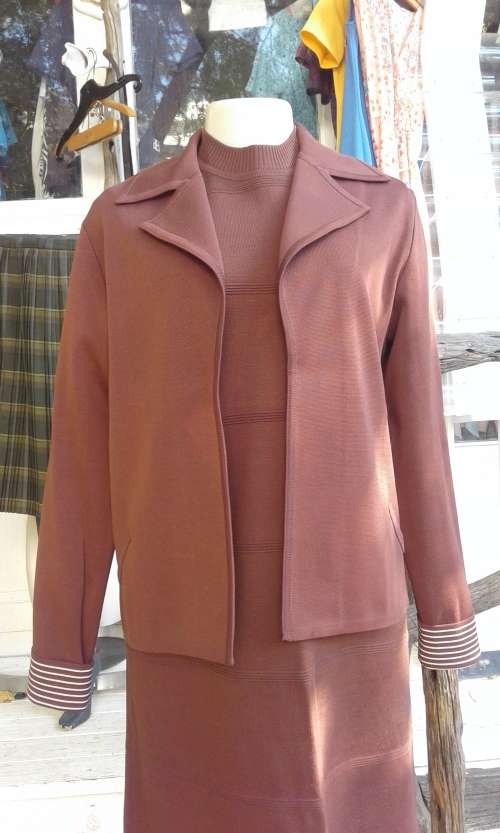 Origjnal 1960s Vintage Two Piece Dress And Jacket By Italmoda Size 14