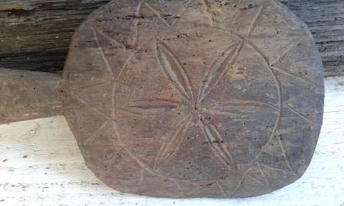 Antique Primitive Hand Carved Wooden Butter Bread Paddle Board