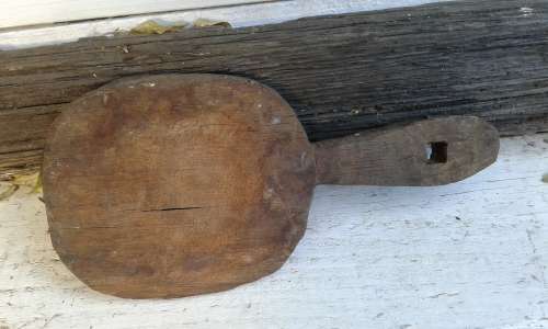 Antique Primitive Hand Carved Wooden Butter Bread Paddle Board