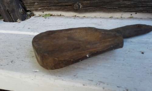 Antique Primitive Hand Carved Wooden Butter Bread Paddle Board