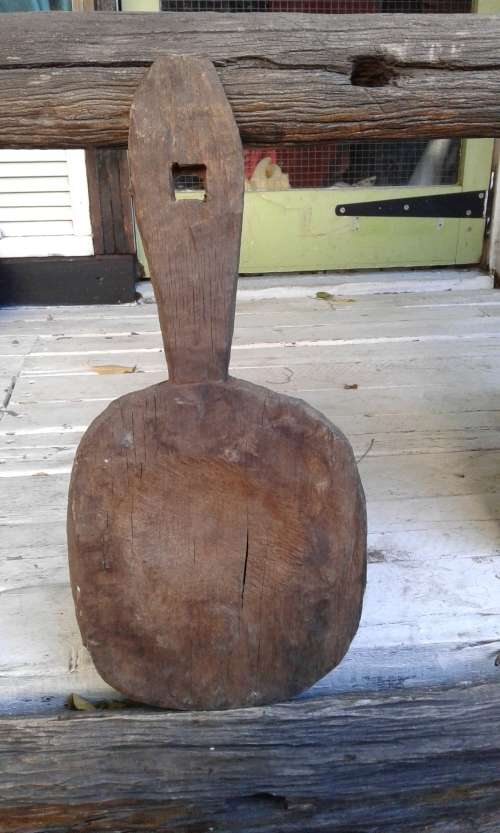 Antique Primitive Hand Carved Wooden Butter Bread Paddle Board