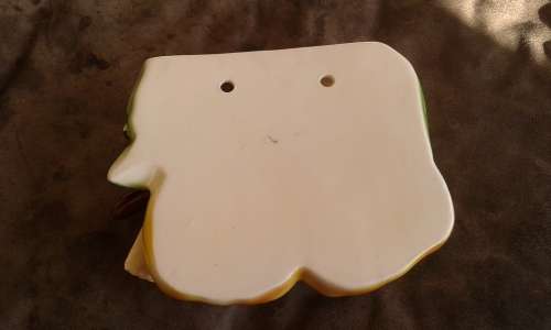 Antique bird on pears porcelain wall vase marked