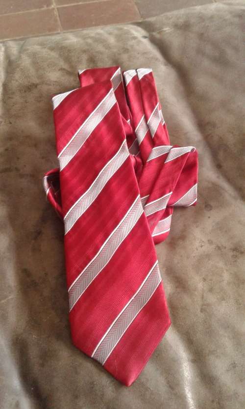 Original Lester Ross Red Striped Vintage Tie