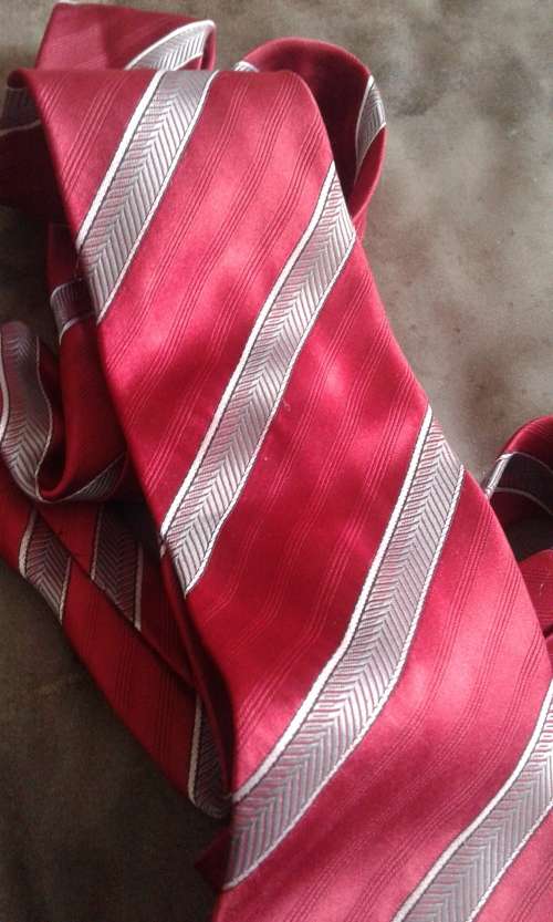 Original Lester Ross Red Striped Vintage Tie