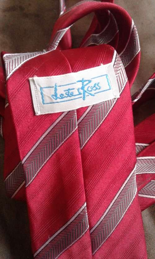 Original Lester Ross Red Striped Vintage Tie