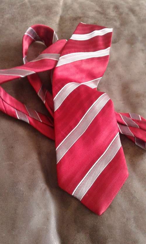 Original Lester Ross Red Striped Vintage Tie