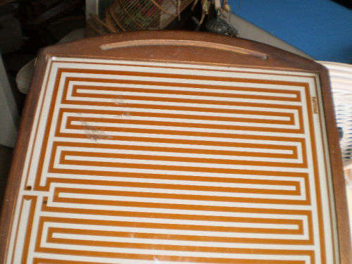 Vintage Philipps Mid Century Modern Glass And Wood Food Warmer Electric Hot Tray 75 cm x 40 cm