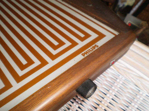 Vintage Philipps Mid Century Modern Glass And Wood Food Warmer Electric Hot Tray 75 cm x 40 cm