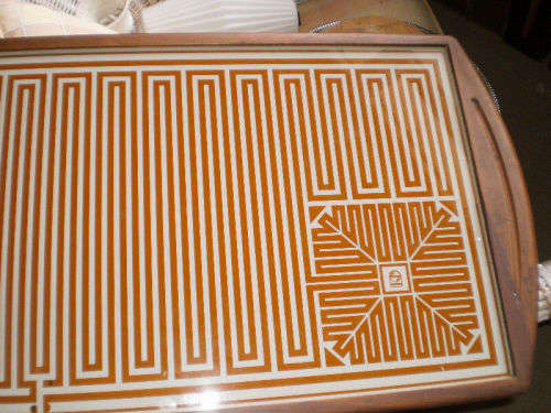 Vintage Philipps Mid Century Modern Glass And Wood Food Warmer Electric Hot Tray 75 cm x 40 cm