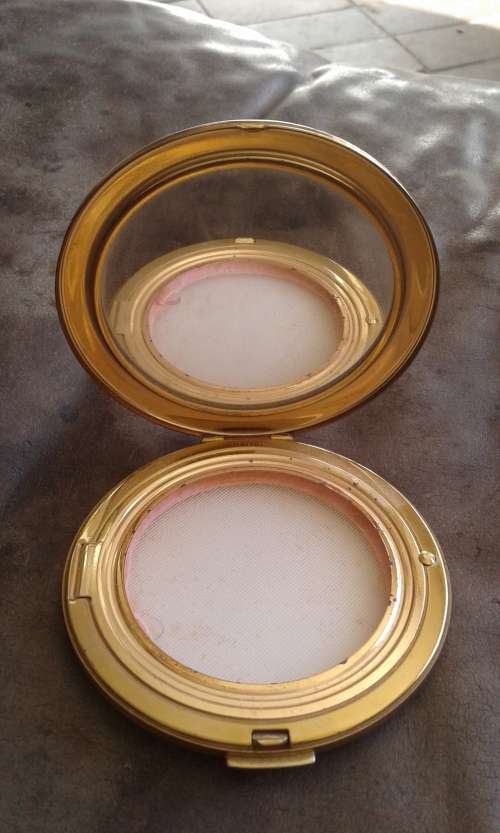 Vintage Stratton Blue And White Navy Stripes Compact Powder Made In England