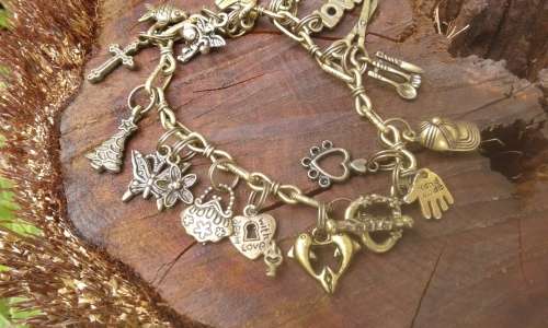 Vintage Handmade Artisan Lucky Charm Bracelet