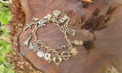 Vintage Handmade Artisan Lucky Charm Bracelet