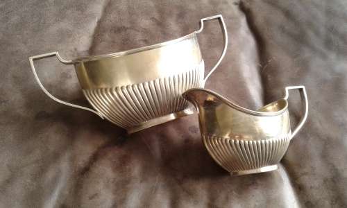 Vintage Silver Plated ENPS Sugar Bowl And Milk Jug Set