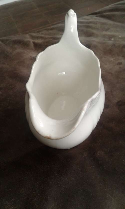 Antique John Maddock Royal Vitreous White Gravy Boat
