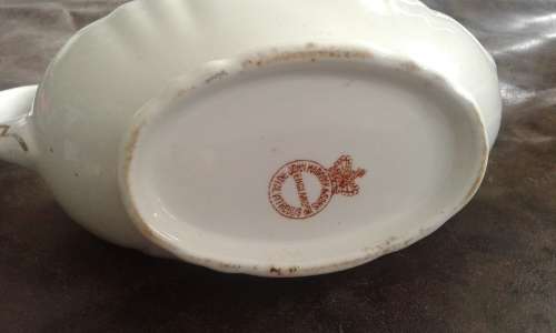 Antique John Maddock Royal Vitreous White Gravy Boat