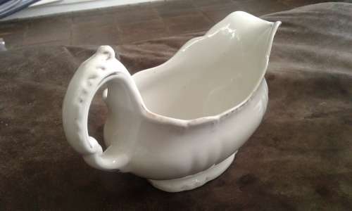 Antique John Maddock Royal Vitreous White Gravy Boat