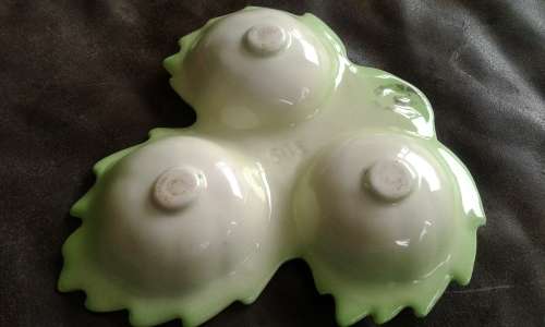 Antique Porcelain Tomato Shaped Salt And Pepper Shakers With Mustard Pot Marked Probably Carlton War