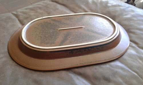 Large Arabia Wartsila Finland Mid Century Modern Brown Ruska Oval Serving Platter 37cm x 25 cm