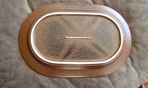 Large Arabia Wartsila Finland Mid Century Modern Brown Ruska Oval Serving Platter 37cm x 25 cm
