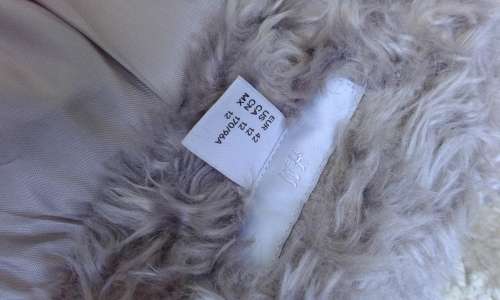 H M Grey Faux Fur Coat With Leather Belt Size 12 to 14