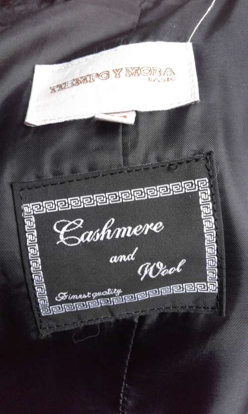 Vintage High Quality Black Cashmere And Fur Designer Coat Made In Italy Size 10