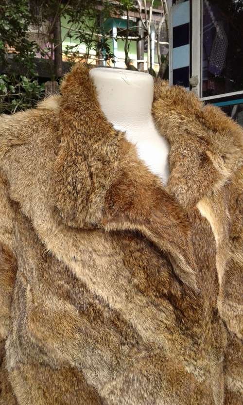 Vintage Finest Quality Natural Golden Red Genuine Fox Fur Coat Size 10 to 12 Made In Germany