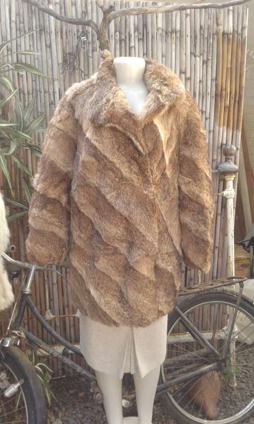Vintage Finest Quality Natural Golden Red Genuine Fox Fur Coat Size 10 to 12 Made In Germany