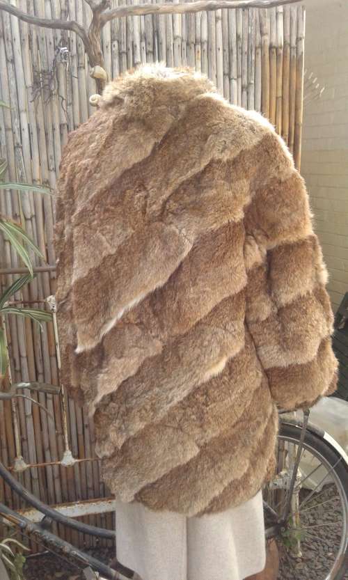 Vintage Finest Quality Natural Golden Red Genuine Fox Fur Coat Size 10 to 12 Made In Germany