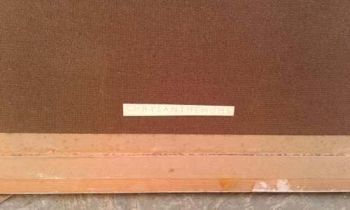 Rare Large Original 1960 Tretchikoff CHRYSANTHEMUMS Print Flowers In Oriental Vase Mid Century Frame