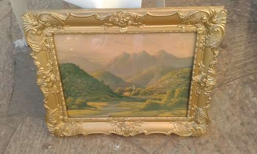 Set Of Two Antique Gerhard Beukes Prints The Nels River By Calitzdorp Ornate Golden Period Frames