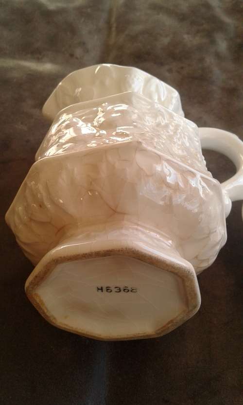 Beautiful Handmade Antique Balboa Porcelain Milk Jug With Saucer Marked