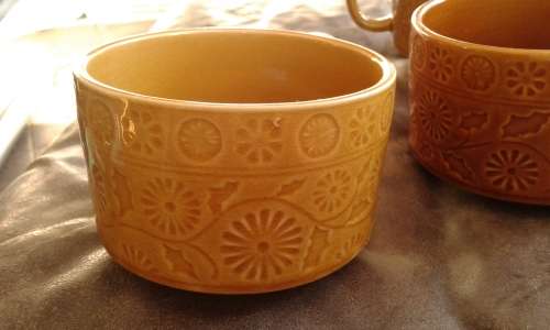 6 Large Mid Century Modern Handcrafted Japanese Stoneware Soup Cups