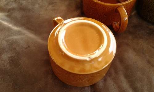 6 Large Mid Century Modern Handcrafted Japanese Stoneware Soup Cups