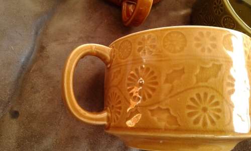 6 Large Mid Century Modern Handcrafted Japanese Stoneware Soup Cups