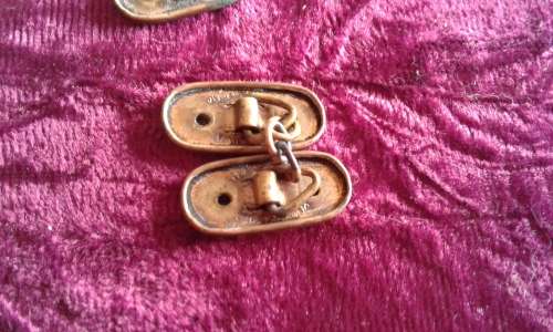 Antique Handmade Brass Art Nouveau Banded Engraved Cufflinks Marked