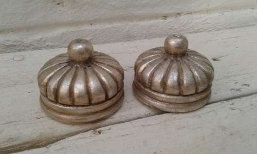 Etruscan Style Elegant High Quality 65mm Silver Curtain Rods Finials Curtain Rod Ends Dual Pack