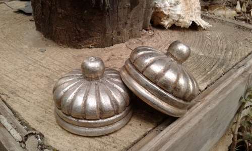 Etruscan Style Elegant High Quality 65mm Silver Curtain Rods Finials Curtain Rod Ends Dual Pack