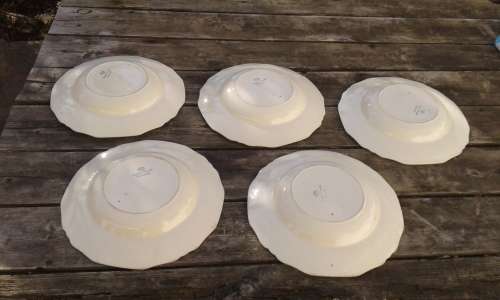 Set Of 5 Meakin Soup Dinner Plates England