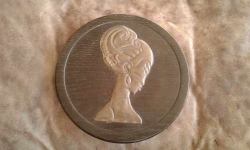 Mid Century Modern 1960s Wood And Pewter Wall Plaque Wall Hanging